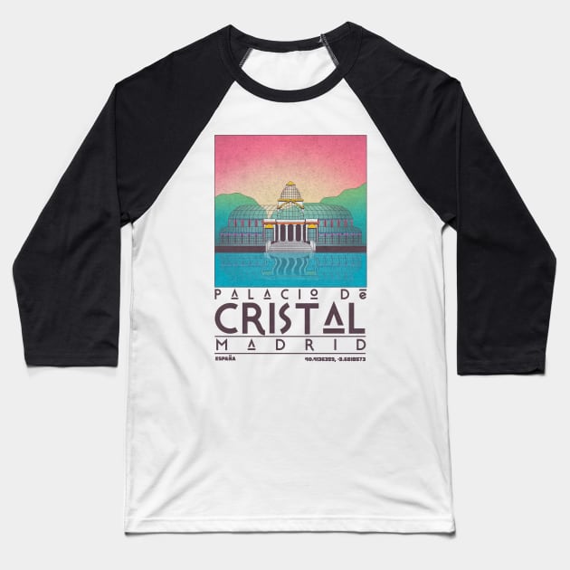 Palacio De Cristal Madrid Baseball T-Shirt by JDP Designs